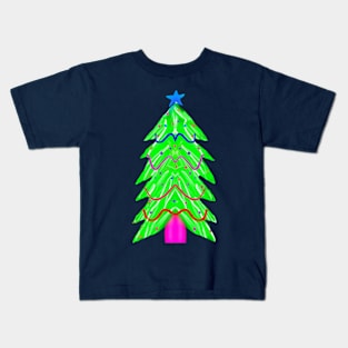 Neon Christmas Tree Kids T-Shirt